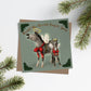 Hark The Herald Angels Sing - Donkey Christmas Card (Green)
