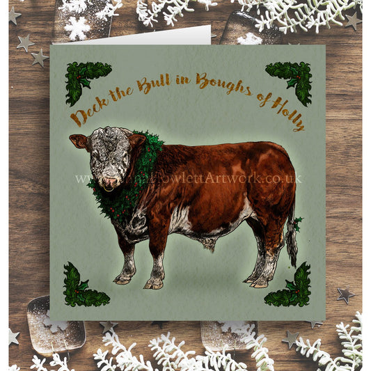 Deck the Bull Christmas Card