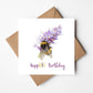 happbee birthday bumblebee square greetings card with kraft envelope