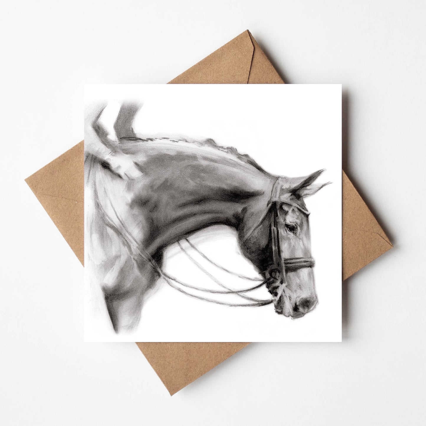 The Long Rein - Dressage Horse Greetings Card