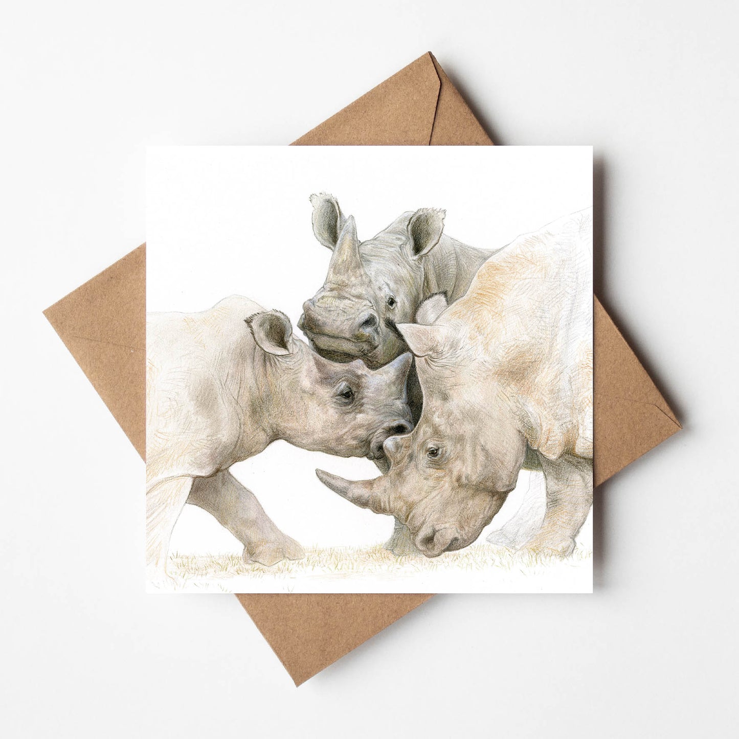 We Three Survivors - Rhinos Greetings Card